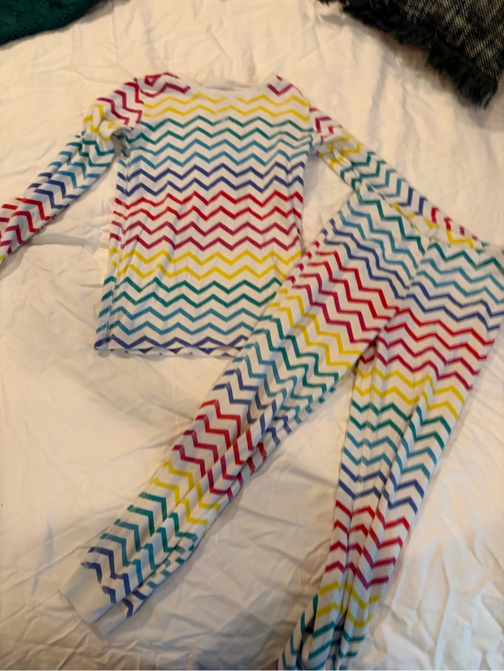 Primary Multi-Color Chevron Organic Cotton Pajamas